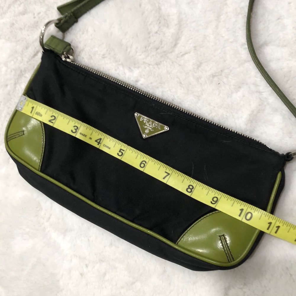 Authentic Prada Saffiano Leather & Nylon Vintage Y2K Pouchette Shoulder Bag RARE - Picture 9 of 12